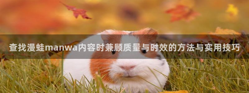 漫蛙漫画在线导航:查找漫蛙manwa内容时兼顾质量与时效的方法与实用技巧